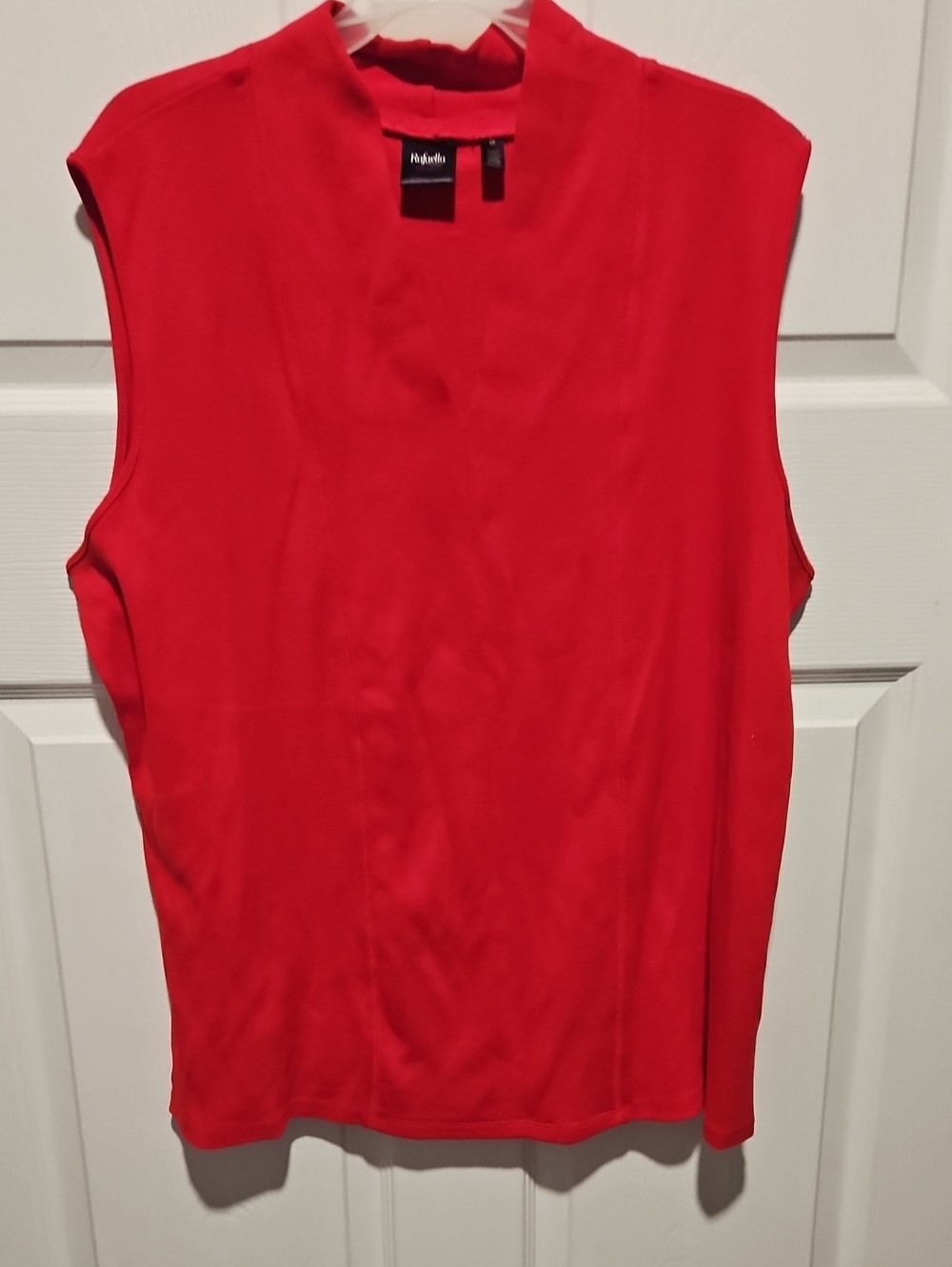 Rafaella Vibrant Red Sleeveless Mock Neck Top